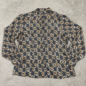Banana Republic Women’s Small Long Sleeve Button Down Shirt Blouse Chain Link